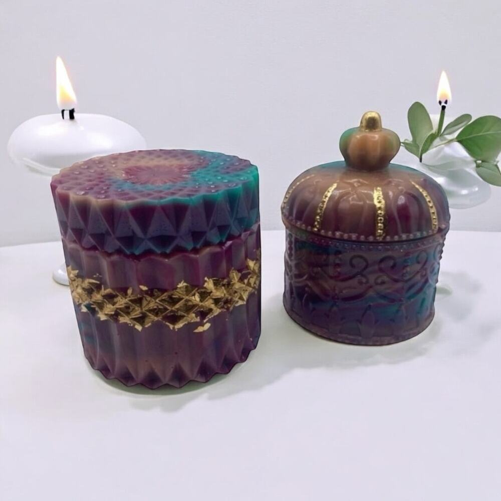 Handmade 2 Jars & Lids Decorative Containers for Home Decor